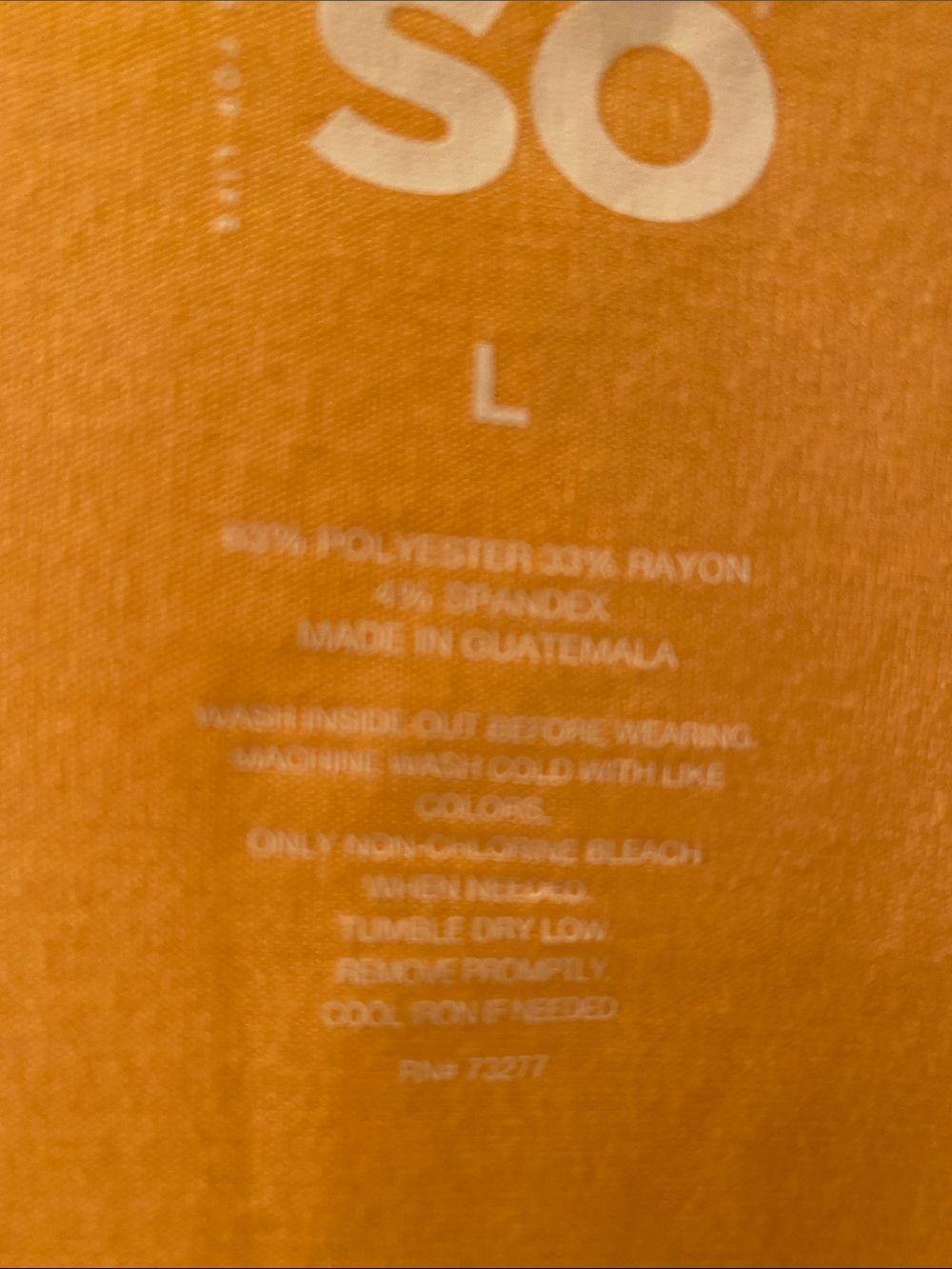SO V-Neck Short Sleeve Tee in Peach Orange - Picture 2 of 3